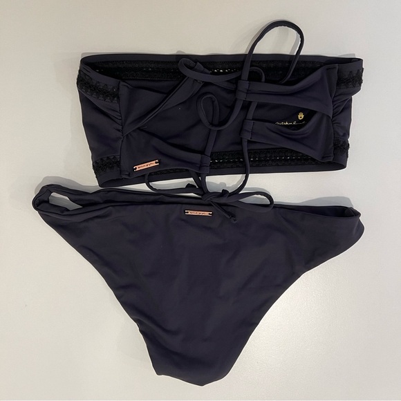 Spiritual gangster black bikini set with rainbow patch - Picture 2 of 3